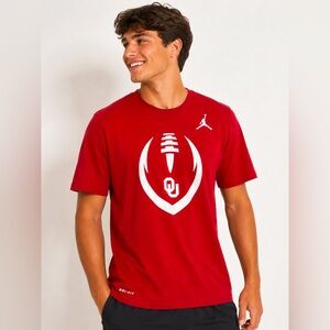 Nike Jordan OU Sooners Dri-FIT Football T-Shirt Red Men’s XL Graphic Tee